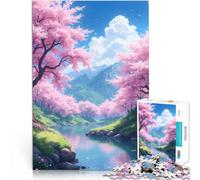 Puzzle de 1000 Piezas para Adultos Anime Japón Flor de Cerezo Matar el Tiempo en Vacaciones en casa Juego de desafío único 38x26cm