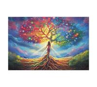 Puzzle De 1000 Piezas para Adultos Árbol de la Vida 1000 PCS 75x50cm Actividad De Team Building para Compañeros De Oficina Juego De Grupo Divertido Mejora La