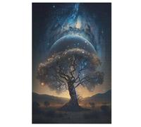 Puzzle de 1000 piezas para adultos, árbol de la vida cósmica rompecabezas para niños, de madera, regalos, juego familiar divertido (78 × 53 cm)