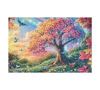 Puzzle De 1000 Piezas para Adultos Árbol de la Vida Flor Rosa 75x50cm Actividad De Team Building para Compañeros De Oficina Juego De Grupo Divertido Mejora La