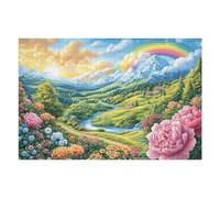 Puzzle De 1000 Piezas para Adultos Arcoíris Cabaña Jardín Primavera 75x50cm Apto para Principiantes Montaje Fluido Relajación Diaria Ejercicio Cerebral Regalo