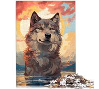 Puzzle de 1000 piezas para adultos Art Wolf Juegos Juguetes Regalo 26 x 38 cm Ayuda al cerebro a entrenar juguetes adictivos y promover la paciencia