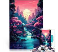 Puzzle de 1000 Piezas para Adultos Arte acuático del Atardecer en Japón Acertijo para Decoración de Pared cumpleaños y Navidad 52x38cm
