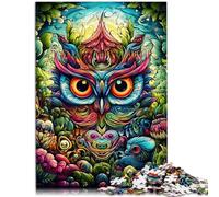 Puzzle de 1000 piezas para adultos, arte animal, búho, juegos educativos para el hogar, juguetes de bricolaje, 50 x 70 cm, alivio del estrés, vacaciones en casa, matar tiempo