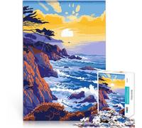 Puzzle de 1000 Piezas para Adultos Arte de la Costa de la Playa de Big Sur Juguetes de Juego Decoración hogar 52x38cm