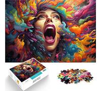 Puzzle de 1000 piezas para adultos, arte de neón de color, rompecabezas imposible, divertido en actividades domésticas, regalo de cumpleaños, regalo de viaje para niños a partir de 14 años, 26 x 38 cm