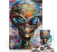 Puzzle de 1000 Piezas para Adultos Arte Extraterrestre Juguetes educativos de Aprendizaje Juegos Familiares Apto para Parejas 52x38cm