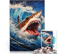 Puzzle de 1000 Piezas para Adultos Arte Pop de tiburón Juego Familiar para aliviar el estrés: desafío difícil Ideas de Regalos 38x26cm