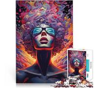 Puzzle de 1000 Piezas para Adultos Arte psicodélico Alivia el estrés Vacaciones en casa Matar el Tiempo Regalo de cumpleaños 38x26cm