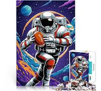 Puzzle de 1000 Piezas para Adultos Astronauta del fútbol Americano Entrena tu Cerebro y Tus Manos Grandes Regalos y Juguetes 38x26cm