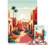Puzzle de 1000 Piezas para Adultos Atardecer en Marrakech Juego desafiante y Juego Familiar Juguetes de decoración del hogar 38x26cm