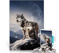 Puzzle de 1000 Piezas para Adultos Aullido Lunar Alivia el estrés Vacaciones en casa Matar el Tiempo Decoración del hogar 38x26cm