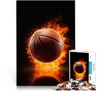 Puzzle de 1000 Piezas para Adultos Balón de Baloncesto en Llamas para el Juguete de desafío de Juego Educativo Apto para Parejas 38x26cm