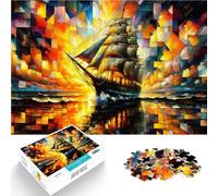 Puzzle de 1000 Piezas para Adultos Barco de Vela hacia el Atardecer Diversión Familiar Cada Pieza es única: un desafiante y Divertido Juego Familiar 75x50cm