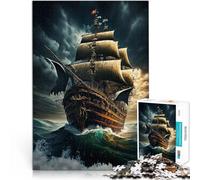 Puzzle de 1000 Piezas para Adultos Barco Pirata Juguetes adictivos Que desafían la Inteligencia Cerebral Regalos de Amigo Secreto 50x70cm