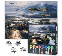 Puzzle de 1000 piezas para adultos Bf 109 avión de combate aéreo WWII Máquina de guerra alemana arte militar 27.5 x 19.7 pulgadas