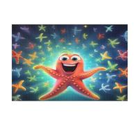 Puzzle de 1000 piezas para adultos, bonitos puzles de peces estrella, rompecabezas de madera para niños, rompecabezas creativo, regalo para amigos y familiares (75 x 50 cm)