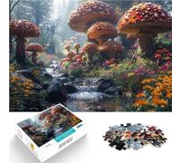 Puzzle de 1000 Piezas para Adultos Bosque de fantasía de Hongos Juegos Divertidos para la Familia Mejorar el Amor Entre Parejas 38x26cm