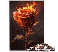 Puzzle de 1000 piezas para adultos "Burning Rose" relajante juguete intelectual y educativo decoración del hogar para adolescentes a partir de 14 años, 26 x 38 cm