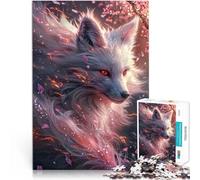 Puzzle de 1000 Piezas para Adultos Cabeza de Zorro Kitsune Blanco Juguetes educativos de Aprendizaje Mejorar el Amor Entre Parejas 52x38cm