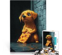 Puzzle de 1000 Piezas para Adultos Cachorro Triste con Pizza Juguete de desafío de Juego Educativo Juego de desafío único 75x50cm