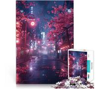 Puzzle de 1000 Piezas para Adultos Calle Nocturna de Anime Juegos educativos Decoración del hogar Mejorar el Amor Entre Parejas 38x26cm