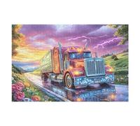 Puzzle De 1000 Piezas para Adultos Camión Campo de Flores 75x50cm Cartón Ecológico Seguro No Tóxico Adolescentes Adultos Hobby Diario Regalo