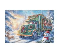 Puzzle De 1000 Piezas para Adultos Camión de Basura Navideño Nevado 75x50cm Puzzle De Arteterapia Ideal para Salud Mental Alivio del Estrés Regulación Emocional Regalo Divertida