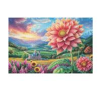 Puzzle De 1000 Piezas para Adultos Campo de dalias 1000 PCS 75x50cm Puzzle Hobby Relajante Ideal para Tiempo Libre Diario Reduce El Estrés Mejora El Estado De Ánimo