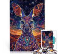 Puzzle de 1000 Piezas para Adultos Canguro de Colores Hecho de cartón para Mayores de 14 años para divertirse en Familia Regalo de cumpleaños, Regalos, Arte Mural. tamaño：38x52cm