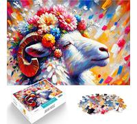 Puzzle de 1000 Piezas para Adultos Capricornio floreciente majestuoso acrílico Regalos de Juegos desafiantes Buen Regalo 38x52cm