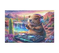 Puzzle De 1000 Piezas para Adultos Castor DJ Música 75x50cm Montaje Fácil para Principiantes Ideal para Niños Adolescentes Mejora La Destreza Manual Regalo