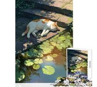 Puzzle de 1000 Piezas para Adultos Cat Nap de The Lily Pond Juguetes antiestrés Ideas de Regalo para Juegos educativos descompresión Intelectual Tamaño 50x75cm