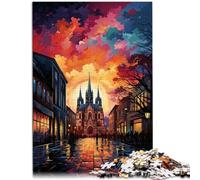 Puzzle de 1000 piezas para adultos, Catedral de Colonia, juegos educativos, 38 x 52 cm, regalo de cumpleaños, decoración de pared para adolescentes a partir de 14 años