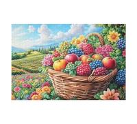 Puzzle De 1000 Piezas para Adultos Cesta de Frutas Cosecha 75x50cm Regalo del Día De La Madre para Mamá Hobby Relajante Divertido Tiempo Libre Decoración del Hogar