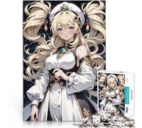 Puzzle de 1000 Piezas para Adultos Chica de Anime con Cabello Rubio para el Juguete de desafío de Juego Educativo Obra de Arte 50x70cm