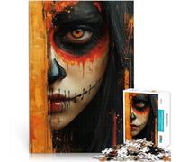 Puzzle de 1000 Piezas para Adultos Chica Oculta del Día de los Muertos Diversión Familiar Actividades Divertidas en casa, Regalos de cumpleaños, Regalos de Viaje, 38x26cm