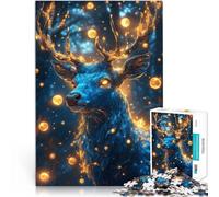 Puzzle de 1000 Piezas para Adultos Ciervo Alma de fantasía Juguetes de Entretenimiento Familiar con póster a Juego y Hoja de Trivia 52x38cm