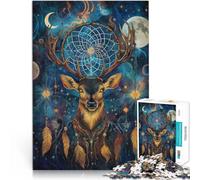 Puzzle de 1000 Piezas para Adultos Ciervo mágico de fantasía Juguete Educativo para aliviar el estrés Decoración del hogar 75x50cm