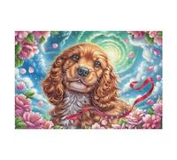 Puzzle De 1000 Piezas para Adultos Cocker Spaniel Galaxia Cielo Estrellado 75x50cm Actividad De Team Building para Compañeros De Oficina Juego De Grupo Divertido Mejora La