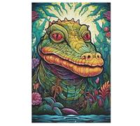 Puzzle de 1000 piezas para adultos, cocodrilo, para adultos y niños, rompecabezas de madera, decoración del hogar, 78 × 53 cm