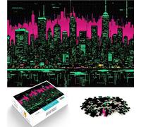 Puzzle de 1000 Piezas para Adultos Colapso del Horizonte de neón Matar el Tiempo en Vacaciones en casa Regalo de Obra de Arte 38x26cm