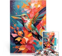 Puzzle de 1000 Piezas para Adultos Colibrí Colorido en Vuelo Entrena tu Cerebro y Tus Manos Decoración hogar 38x26cm
