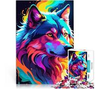 Puzzle de 1000 Piezas para Adultos Colores neón llamativos de Wolf Juguetes para aliviar el estrés Cumpleaños 75x50cm