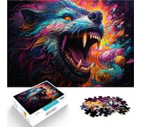 Puzzle de 1000 piezas para adultos, colorido, diseño de lobo de fantasía, 38 x 52 cm, gran regalo para toda la familia a partir de 14 años