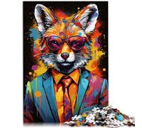 Puzzle de 1000 piezas para adultos, colorido, juguete educativo con zorro, 26 x 38 cm, ideas únicas de cumpleaños e ideas de regalo para adolescentes a partir de 14 años