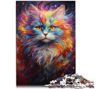 Puzzle de 1000 piezas para adultos Colorido lindo gatito mental tarea sofisticado pero divertido y humorístico 26 x 38 cm