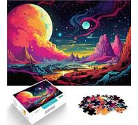 Puzzle de 1000 piezas para adultos, colorido paisaje neón, juegos educativos, decoración del hogar, rompecabezas de 50 x 70 cm. Entrena tu cerebro y tus manos.