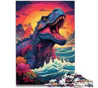 Puzzle de 1000 piezas para adultos con mar de dinosaurios, juguete para aliviar el estrés, desafío difícil, adecuado para jóvenes a partir de 14 años, 26 x 38 cm