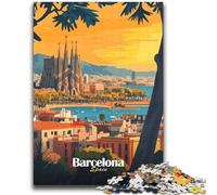 Puzzle de 1000 Piezas para Adultos con Paisaje Urbano de Barcelona Ejercita el Cerebro Juguete adictivo para Cultivar la Paciencia Ideal para Parejas (38x52cm)